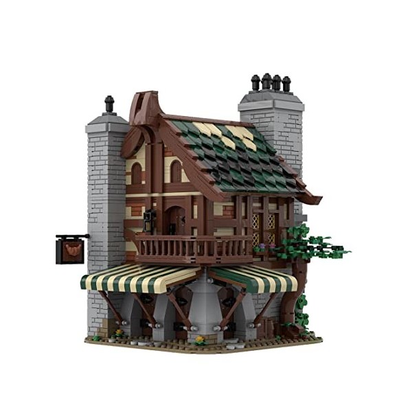 LOTFUN Briques de construction pour maison, boulangerie médiévale - Maison de ville modulaire - Compatible avec Lego Creator 