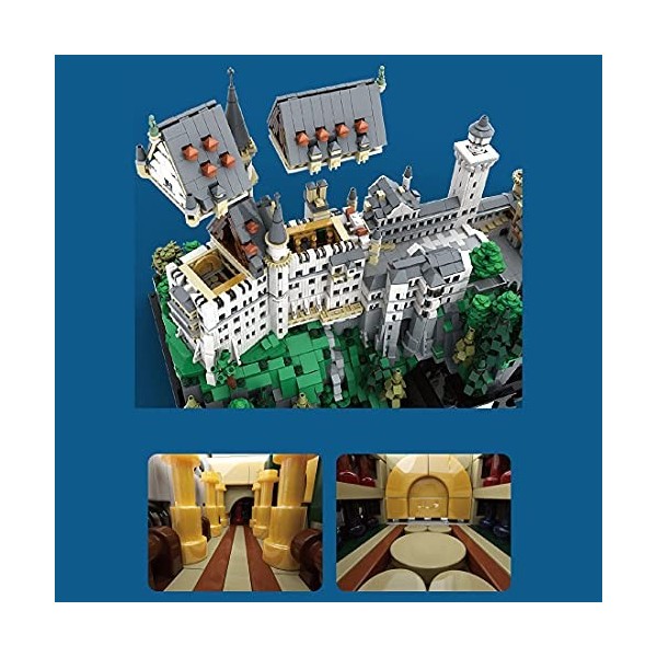 Cxcdxd Château de Neuschwanstein, Blocs de Construction, Jouet de Construction modulaire darchitecture, 7437 pièces, Ensembl