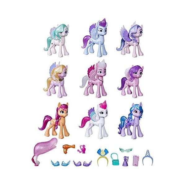 My Little Pony: A New Generation, Coffret Gala Royal pour Enfants, 9 poneys, 13 Accessoires exclusivité Amazon , Multicolore