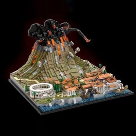 Modulaire Architecture Blocs De Construction 2539pièces MOC TVesuvius & Pompeii Nano Micro Blocs De Construction Mini Ensembl