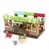 Lil Woodzeez Playset-Hoppin Farmers Market-Jeu de 67 pièces-Jouets familiaux pour Enfants à partir de 3 Ans, WZ6630Z, Mult