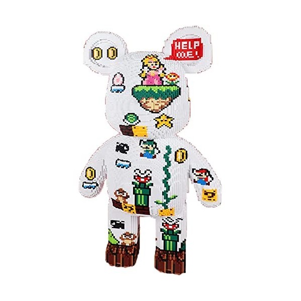 Intees Bearbrick Blocs Construction Ours,102Cm Violent Bear Assemblée Toy Éducatifs Main Bricolage Numéro Jouet Cadeau Collec