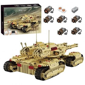 Blocs De Construction Chars Mammouths Modèle,3296 Pièces MOC 2.4Ghz Télécommande Avec Moteur,Véhicule Dingénierie Jouets Cad