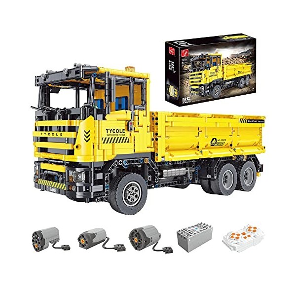 Technic Kit de Construction de Remorque de Réparation, 1498Pcs Véhicules de Construction Technique de Camion Pneumatique Télé