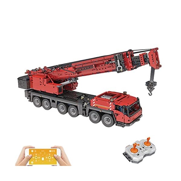 DAXX Technic Grue Mobile Jeu de Construction, Grue Télécommandée 6CH, 4460 Pièces Blocs Compatible avec Lego Technic, Jaune, 