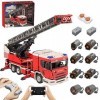 KOAEY Voiture de pompier - Crochet rouge et échelle - Modèle de camion - 4886 pièces + série dingénierie - Kit de constructi