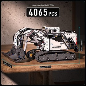 Mold King 13130 ​​​​Technik Blocs De Construction pour Pelle Télécommandée Liebherr Rh400 Blocs De Serrage pour Pelle sur Che