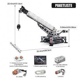 Mould King 17002 Technique Grue, Véhicule de Chantier RC Télécommandé, APP Remorquage Lourd Jouet de Construction pour Enfant