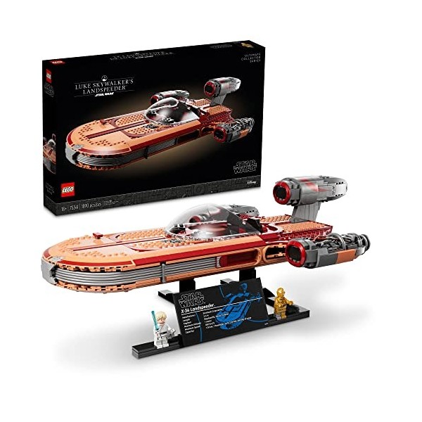 LEGO Star Wars Luke Skywalkers Landspeeder 75341, Ultimate Collector Series Kit de construction Star Wars pour adultes, comp