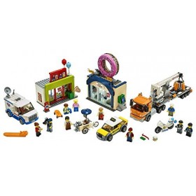 LEGO City Donut Shop Opening 60233 Store Opening Build and Play with Toy Taxi, Van and Truck with Crane, Easy Build with Mini