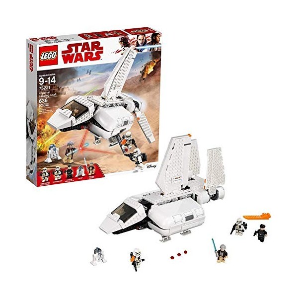 LEGO Star Wars Imperial Landing Craft 75221 Building Kit, Obi-Wan Kenobi, Imperial Shuttle Pilot, Sandtrooper 636