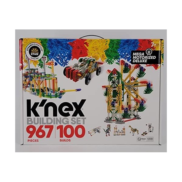 KNex Mega Mororized Deluxe Kit de construction inspiré de la Steamagination 967 pièces/100 constructions 