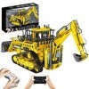 DAXX Technic Excavatrice Jeu de Construction, Bulldozer & Pelle 2 en 1, Véhicule de Chantier RC Télécommandé, 3963 Pièces Blo