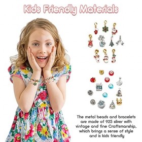 Calendrier de Lavent Fille, Calendrier de Lavent Bracelet Bijoux 2023, Cadeau Fille 5-13 Ans Enfant Jouet Bijoux DIY Charms