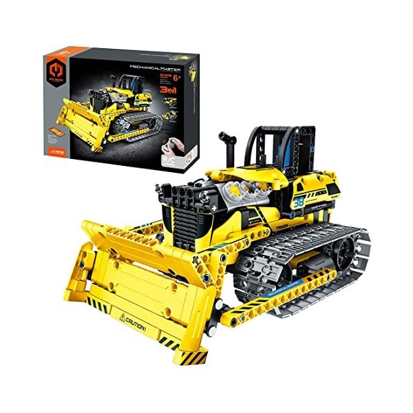 YANYUESHOP Technic Bulldozer Kit de Construction – 1988 véhicules de Construction Bulldozer télécommandés avec Moteur et cont