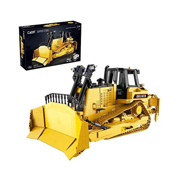 YANYUESHOP Technic Bulldozer Kit de Construction – 1988 véhicules de Construction Bulldozer télécommandés avec Moteur et cont