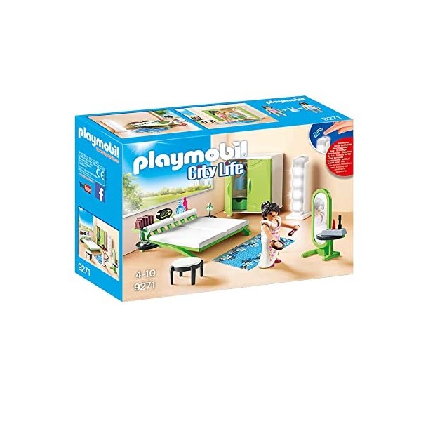 Playmobil 9271 Chambre avec Espace Maquillage - City Life- Famille et Loisirs - pour aménager La Maison Moderne