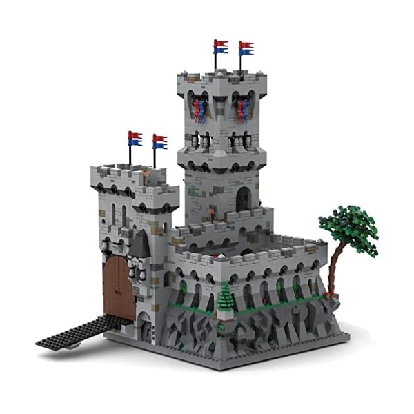 Kit de Modèle Architectural, Grande Forteresse de La Montagne du Roi Abrite 3626 Blocs de Construction Modulaire MOC, Blocs d