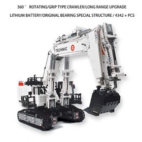 WangSiwe Technic Excavatrice Jeu de Construction, Avec 7 Moteurs, Véhicule de Construction Télécommandé Avec App Control, 434