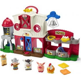 Fisher-Price Little People Caring for Animals Farm Playset with Smart Stages Learning Content for Toddlers and Preschool Kids