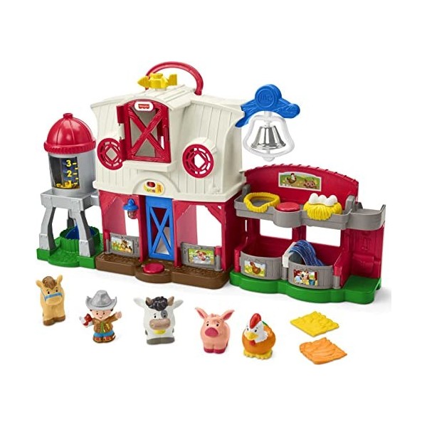 Fisher-Price Little People Caring for Animals Farm Playset with Smart Stages Learning Content for Toddlers and Preschool Kids