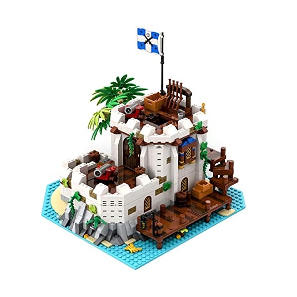 LOTSOFUN Maison Architecture Blocs de construction de bâtiments Pirate île MOC-77171, Pirate Island Modular Building Maison d