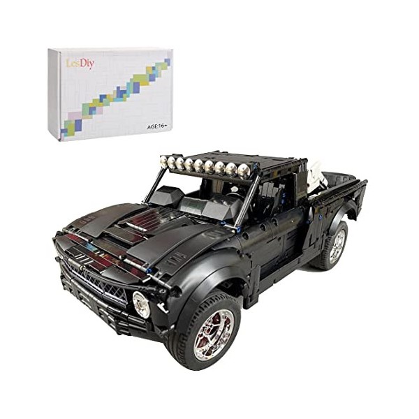 WUBA 2477PCS Pickup Car Building Blocks, Kit de Maquette de Voiture de Rallye sur Le thème de la Technologie, Jouet de Simula
