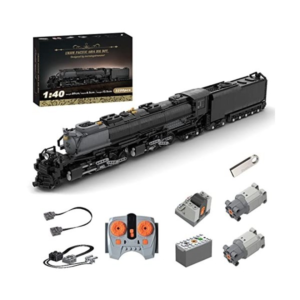 TYFUN Locomotive à vapeur technique Union Pacific 4014 Big Boy Locomotive à vapeur 1:40 3200+ pièces Train télécommandé, conç