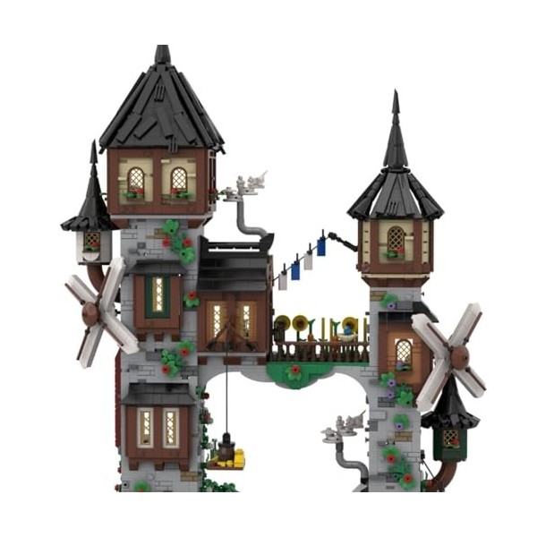 EnWind Modèle de ville médiévale, maison de pirate, blocs de construction modulaires, compatibles avec larchitecture Lego, 4