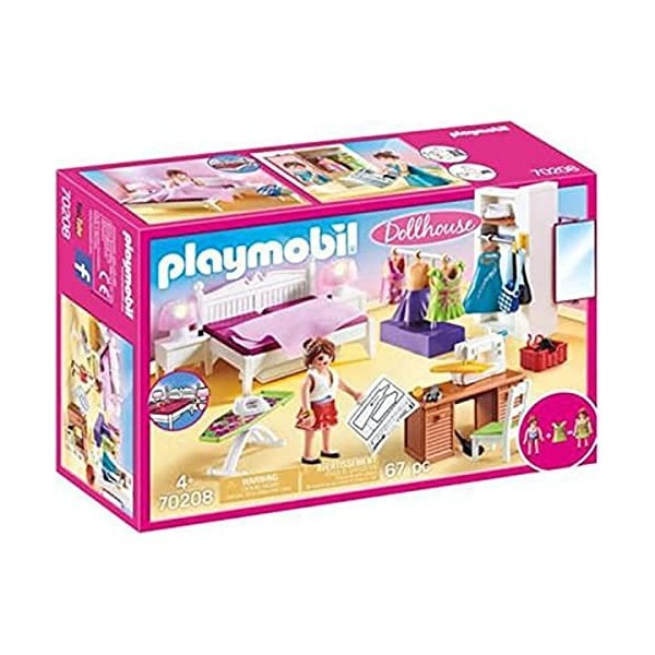 PLAYMOBIL 70208 Chambre avec espace couture- Dollhouse- La Maison traditionnelle- Dollhouse La maison traditionnelle