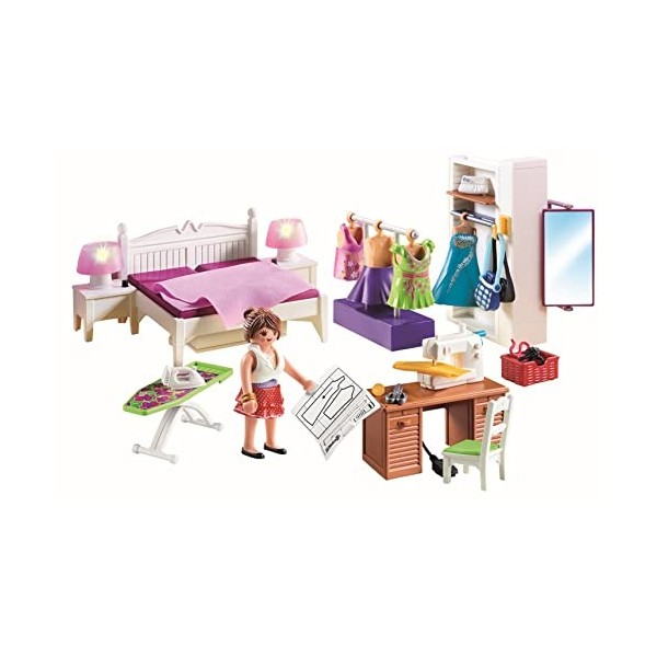 PLAYMOBIL 70208 Chambre avec espace couture- Dollhouse- La Maison traditionnelle- Dollhouse La maison traditionnelle