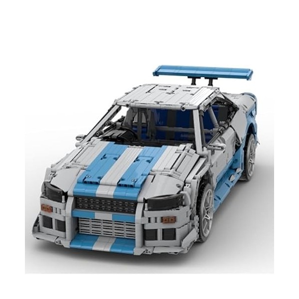 New Moc Skyline GT-R R34 Supercar Voiture de course à léchelle 1:8, modèle de briques de construction, jouet 3383 pièces