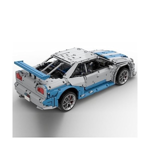 New Moc Skyline GT-R R34 Supercar Voiture de course à léchelle 1:8, modèle de briques de construction, jouet 3383 pièces