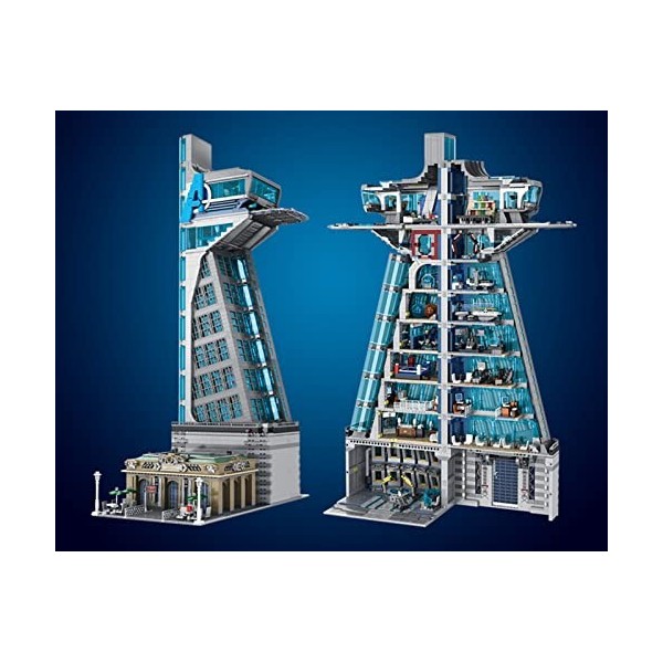 Kit de Blocs de Construction Hero Tower Architecture, 5883 Pièces Gratte-Ciel Construction de Maisons Modulaires avec Lumière