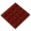 LEGO Pièces et Pièces: Rouge Foncé 4x4 Plaque x100