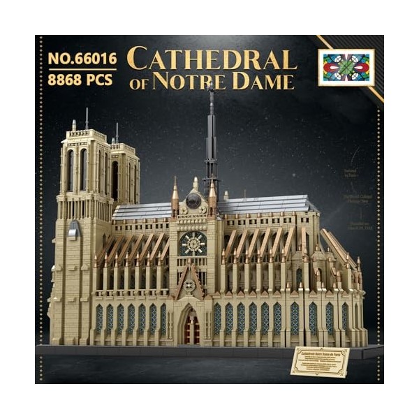 Reobrix 66016 Notre Dame de Paris - Modèle MOC - 8868 pièces - Grande architecture - Kit de modélisation emballage dorigine
