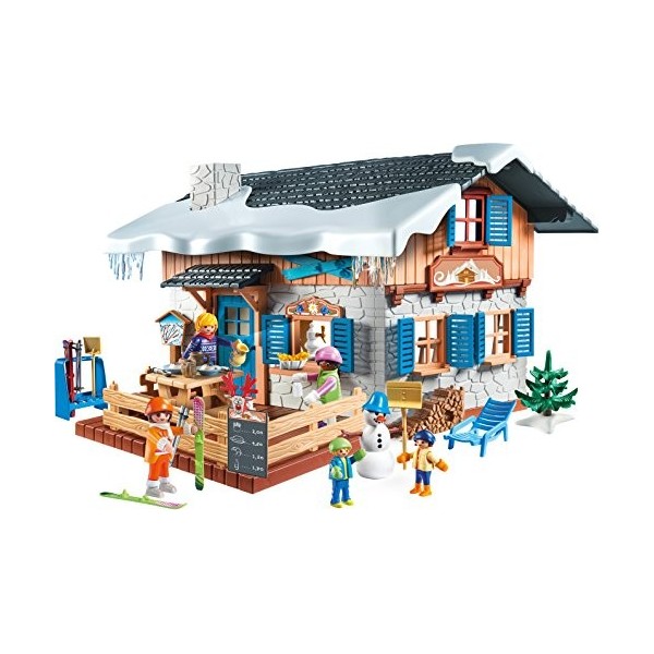 Playmobil Chalet avec skieurs, Multicolore, Taille Unique