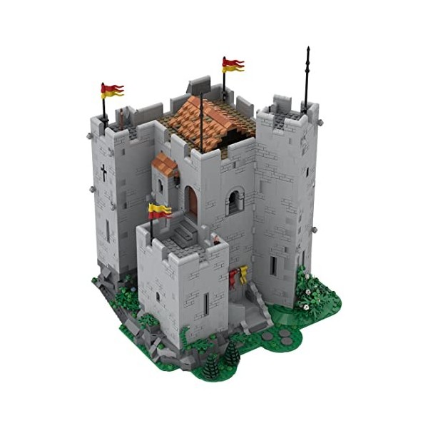 LAKIN Château Normand Jeu de Construction, Grand Jeu de Briques de Thème Médiéval, 3297+Pièces Blocs de Construction Compatib