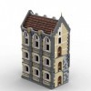 4993PCS H17 Petit palais avec bibliothèque, salle à manger, blocs de modélisme, blocs de construction spatiale pour château m