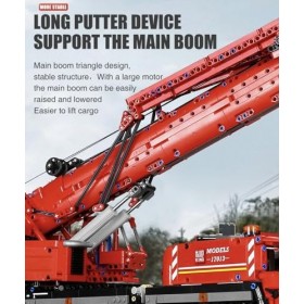 Liebherr LTM Mobile Telegrue Robinet De Levage Robinet Rouge Moule King 17013 | Kit de Construction | Compatible LEGO® Techni