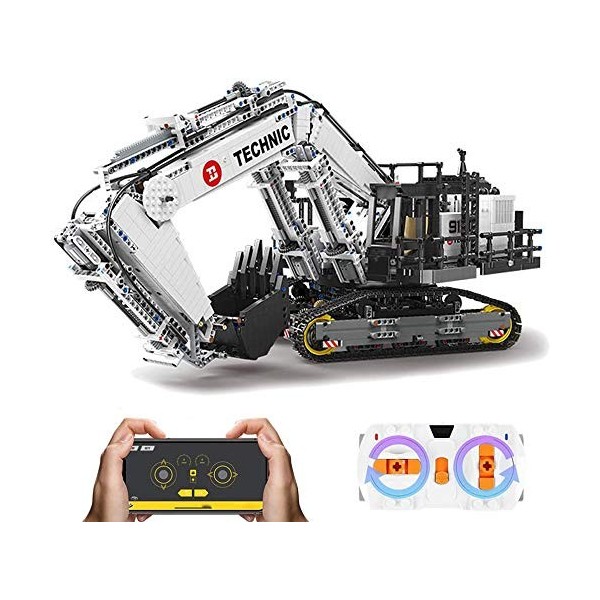 Ditzz Technic Excavatrice Jeu de Construction - 2.4Ghz/APP Télécommande Pelleteuse avec Moteur - 4342 Pièces Blocs de Constru