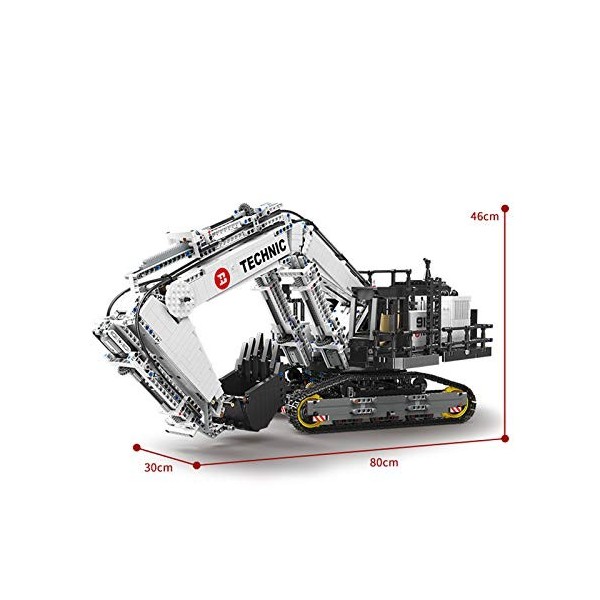 Ditzz Technic Excavatrice Jeu de Construction - 2.4Ghz/APP Télécommande Pelleteuse avec Moteur - 4342 Pièces Blocs de Constru