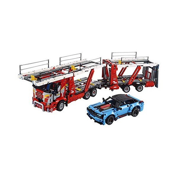 LEGO Technic Car Transporter 42098 Toy Truck and Trailer Building Set with Blue Car, Best Engineering and STEM Toy for Boys a