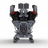 Glimetal Technique V16 Moteur diesel - Kit de construction dynamique Power Functions - 4777 pièces - Bloc de construction méc