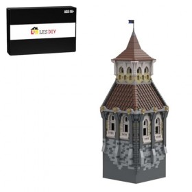 EnWind Modèle château médiéval DIY - Sous-module - Kit de blocs modulaires - Compatible avec larchitecture Lego MOC-131259 H