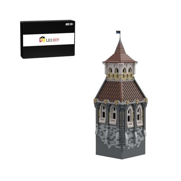 EnWind Modèle château médiéval DIY - Sous-module - Kit de blocs modulaires - Compatible avec larchitecture Lego MOC-131259 H