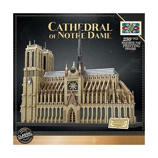 JoyMate Building Blocks Kit Notre Dame de Paris, World Famous Architecture Building Blocks Toys Compatible avec Lego, 8868 Pi