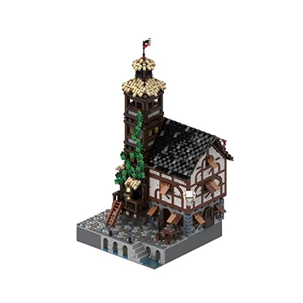 Seizefun Tavern Building Blocks, for Pirate Tavern, MOC-116558, Medieval Architecture Small Particle Building Blocks, DIY MOC