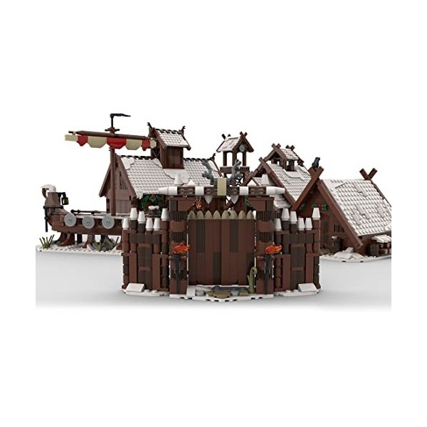 LAKIN Viking Village Modèle Blocs de construction, Architecture de village de ville de MOC, jouet de construction Medieval Ho