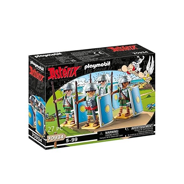 Playmobil 70934 Astérix : Les légionnaires Romains- avec Leurs boucliers, Les Quatre légionnaires Romains Peuvent réaliser la